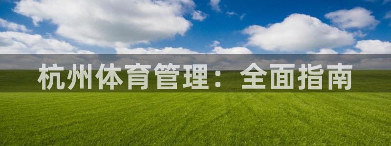 必一体育运动官网：杭州体育管理：全面指南